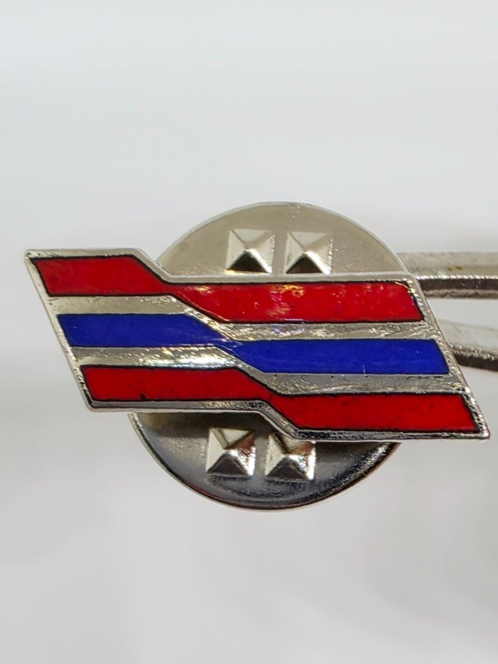 Vintage Bank of America Flagscape Logo Lapel Pin Red Blue Enamel Corporate BofA